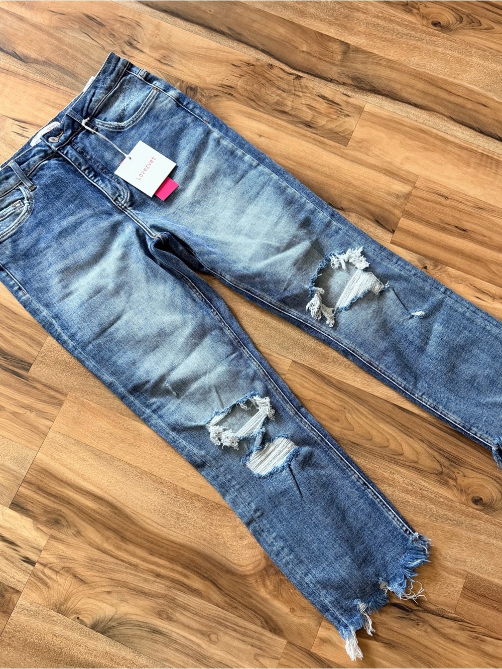 Lovervet Washed Blue Distressed Women’s Jeans